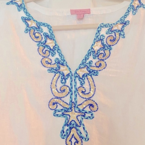 Lilly Pulitzer fabulous embroidered linen tunic - Picture 2 of 9